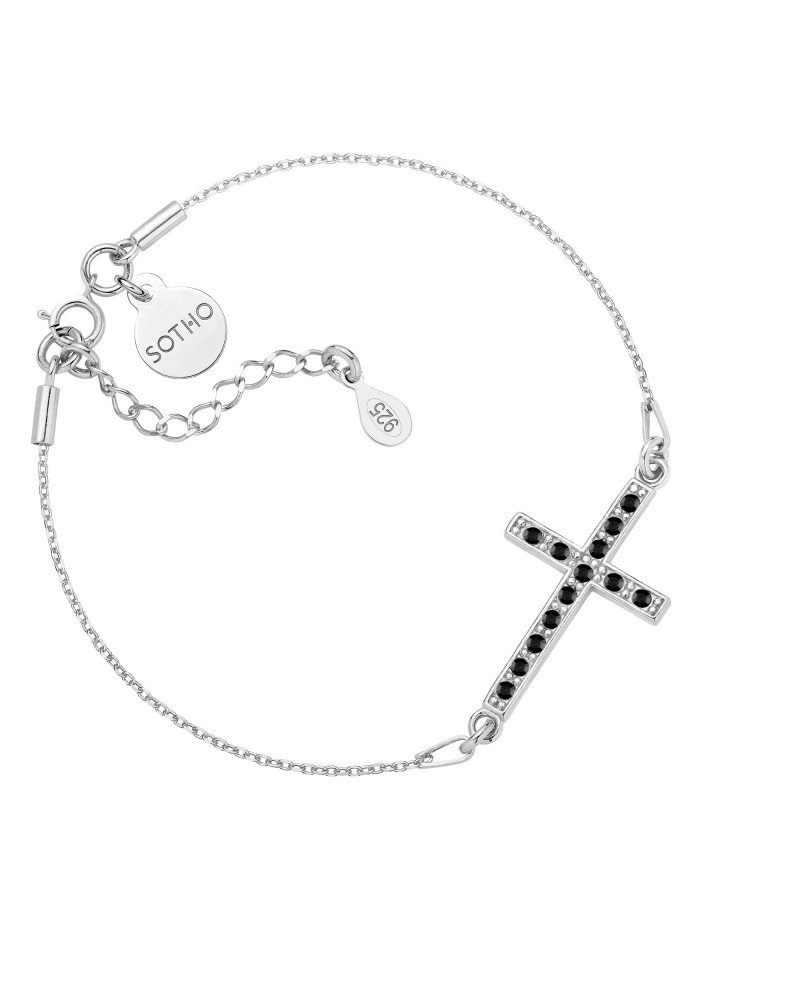 Srebrna Bransoletka Z Krzyżem Wysadzanym Swarovski® Crystal