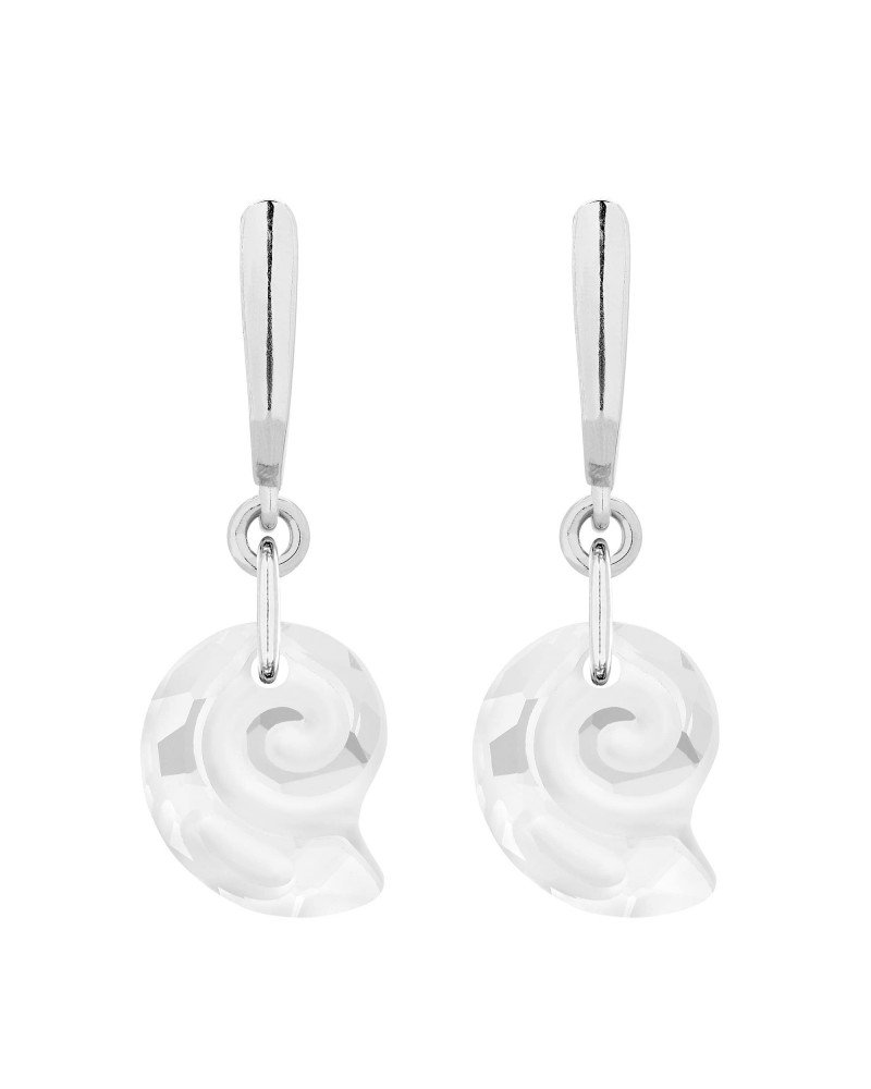 Srebrne kolczyki z muszelkami SWAROVSKI® CRYSTAL