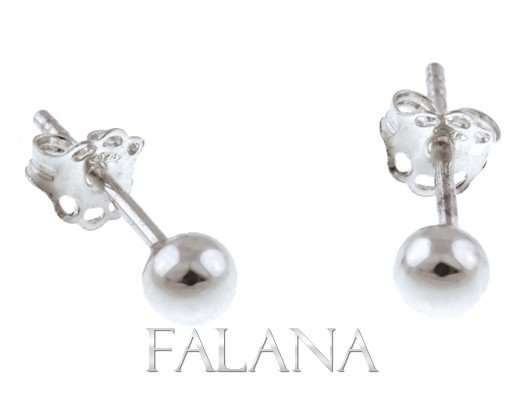 Srebrne Kolczyki Kulki na sztyfcie k0381 -0,5g.