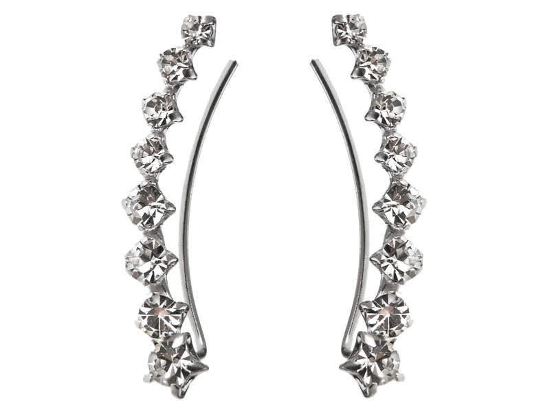 KOLCZYKI NAUSZNICE Z CYRKONIAMI k2338 - 0,7g.