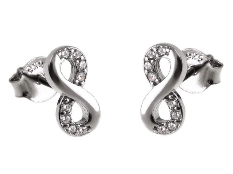 KOLCZYKI SREBRNE NIESKOŃCZONOŚĆ ÓSEMKI k2220 - 1,2 g.