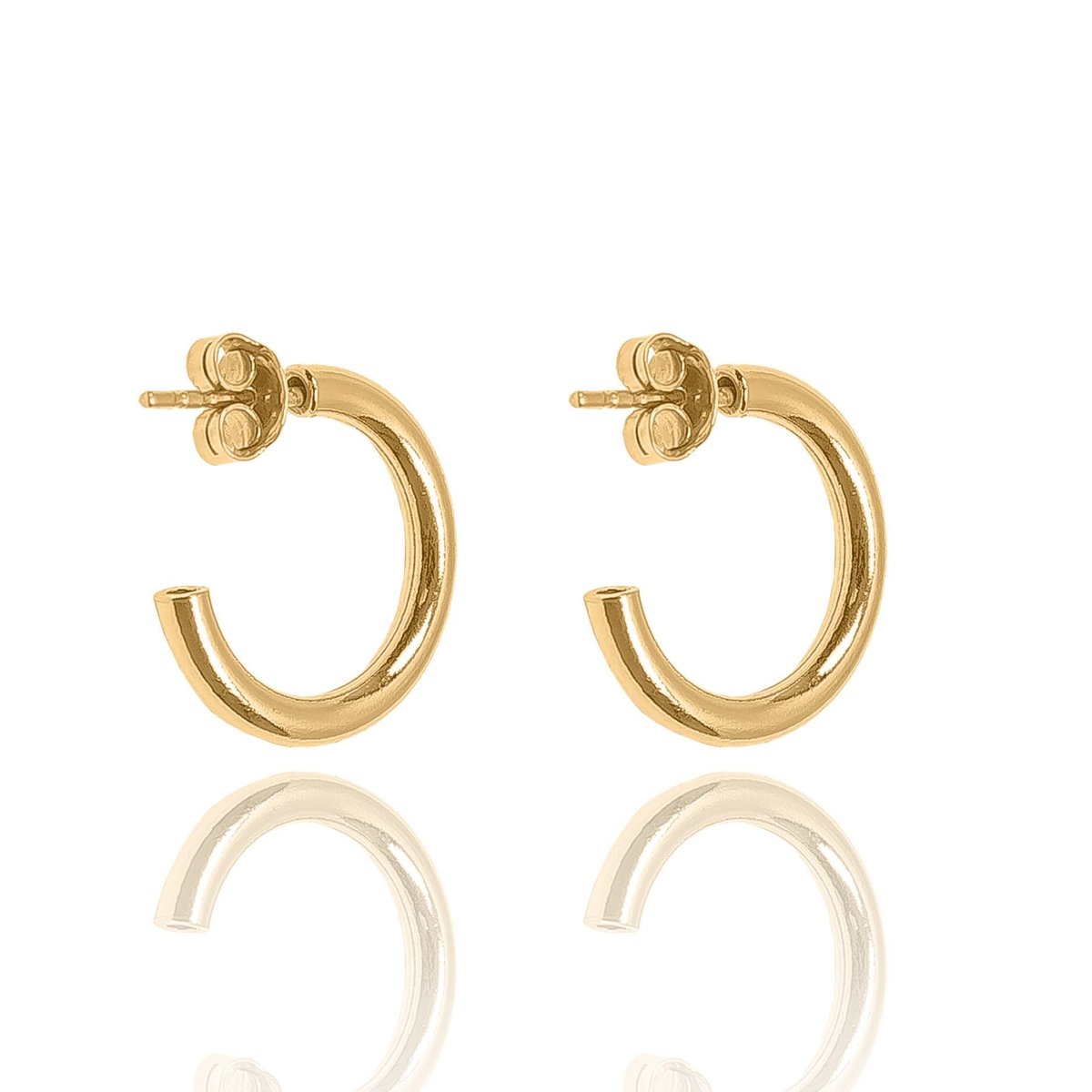 Kolczyki srebrne pozłacane półkola