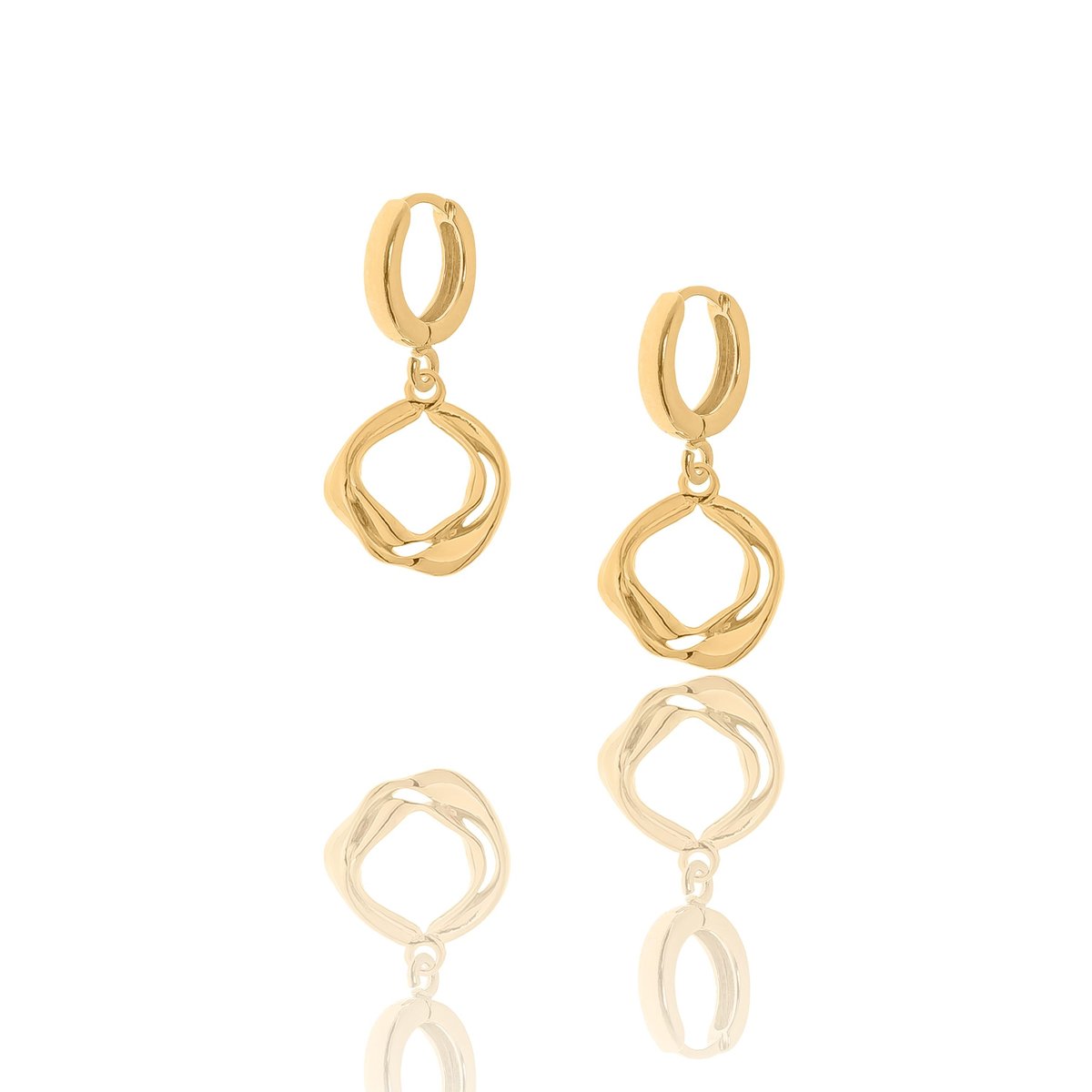 Kolczyki srebrne pozłacane z giętymi kółeczkami