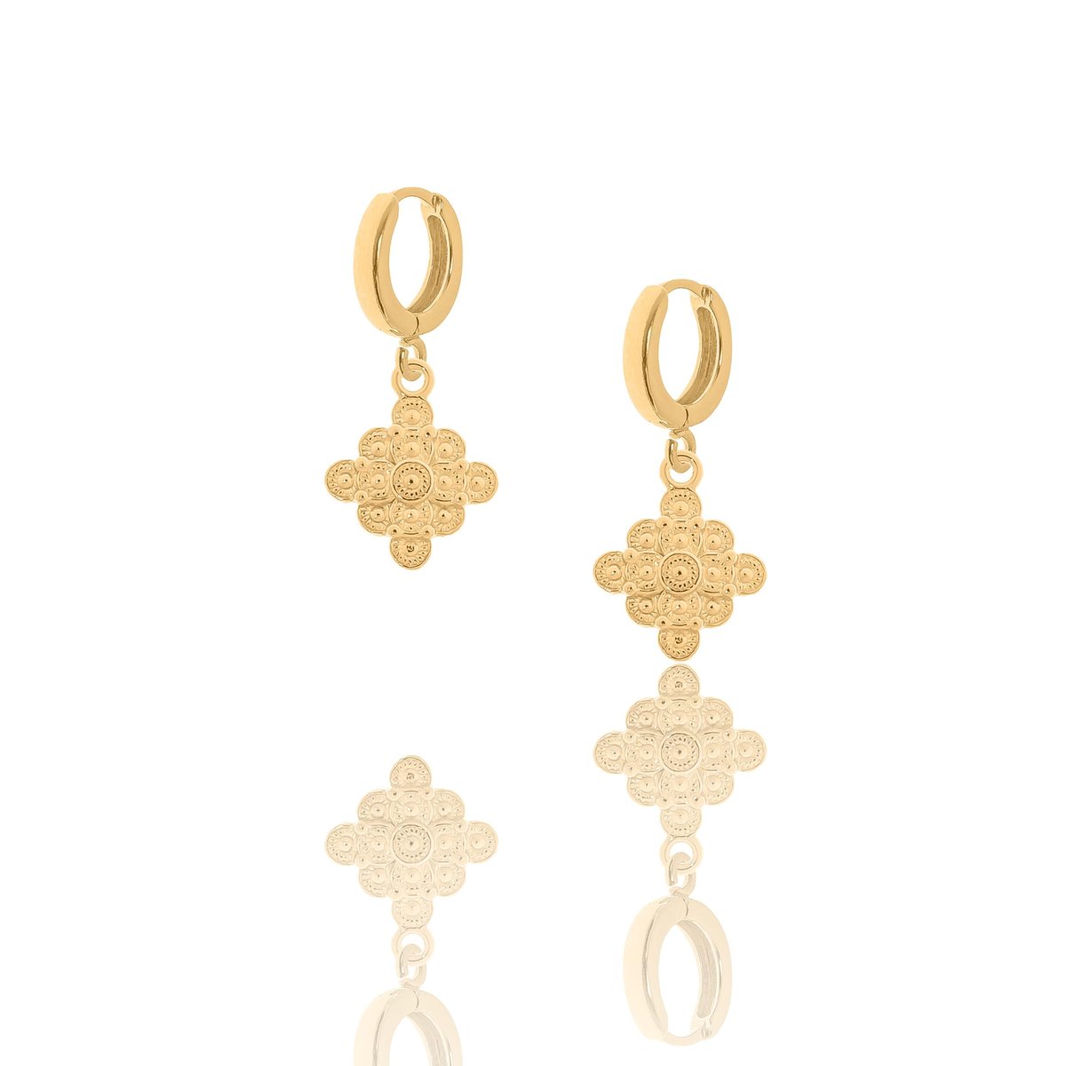 Kolczyki srebrne pozłacane z rozetkami