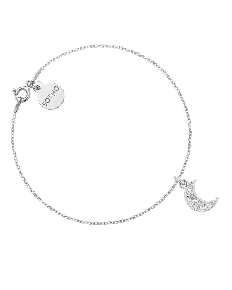Srebrna bransoletka z księżycem wysadzanym SWAROVSKI® CRYSTAL