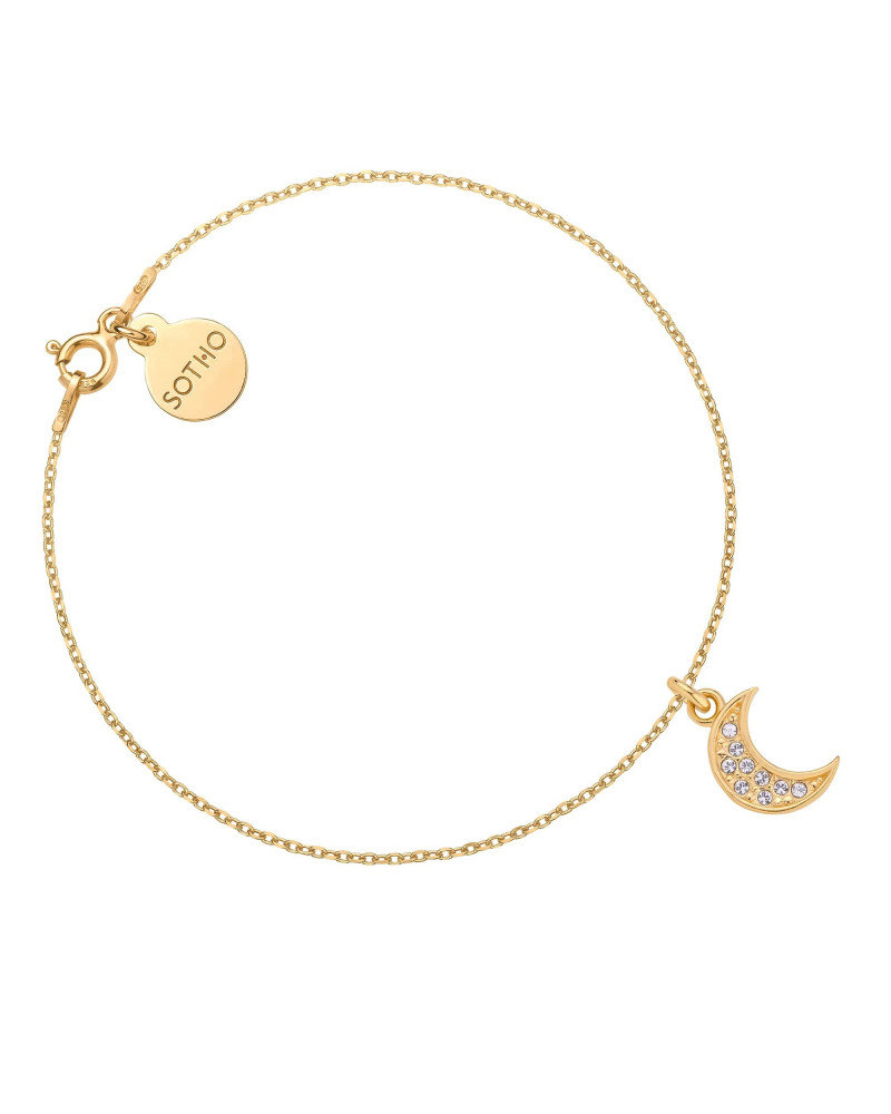 Złota bransoletka z księżycem wysadzanym SWAROVSKI® CRYSTAL