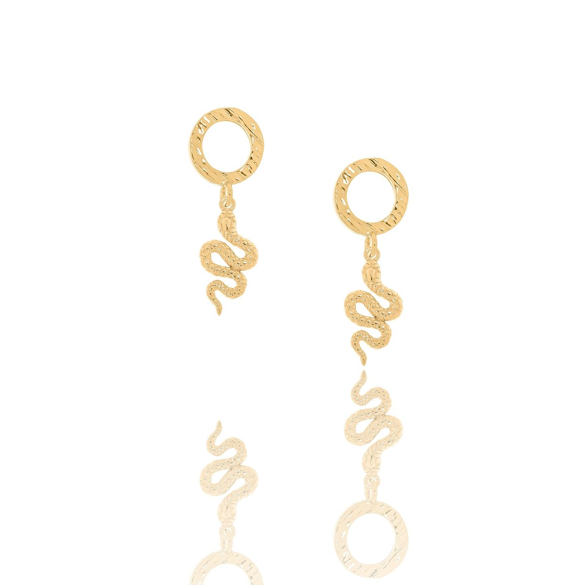 Kolczyki srebrne pozłacane z wężami