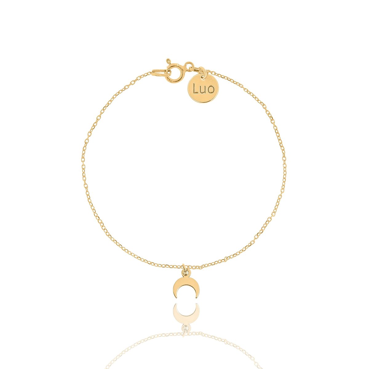 Bransoletka srebrna pozłacana z małym księżycem