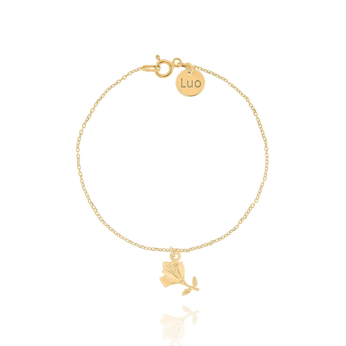 Bransoletka srebrna pozłacana z różą