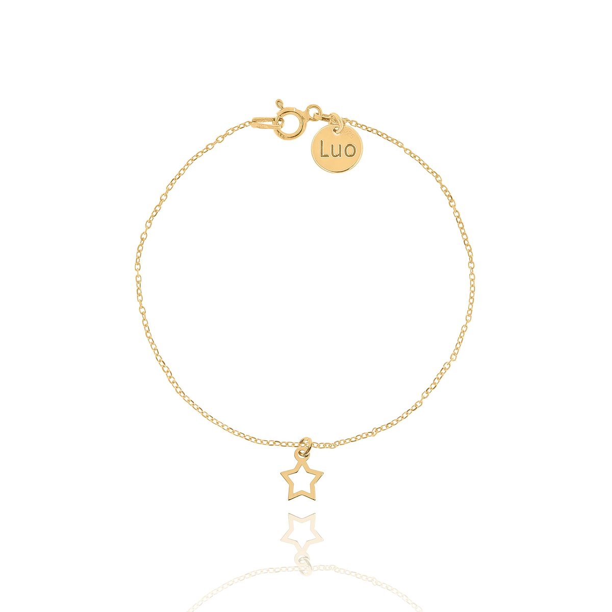 Bransoletka srebrna pozłacana z małą gwiazdką