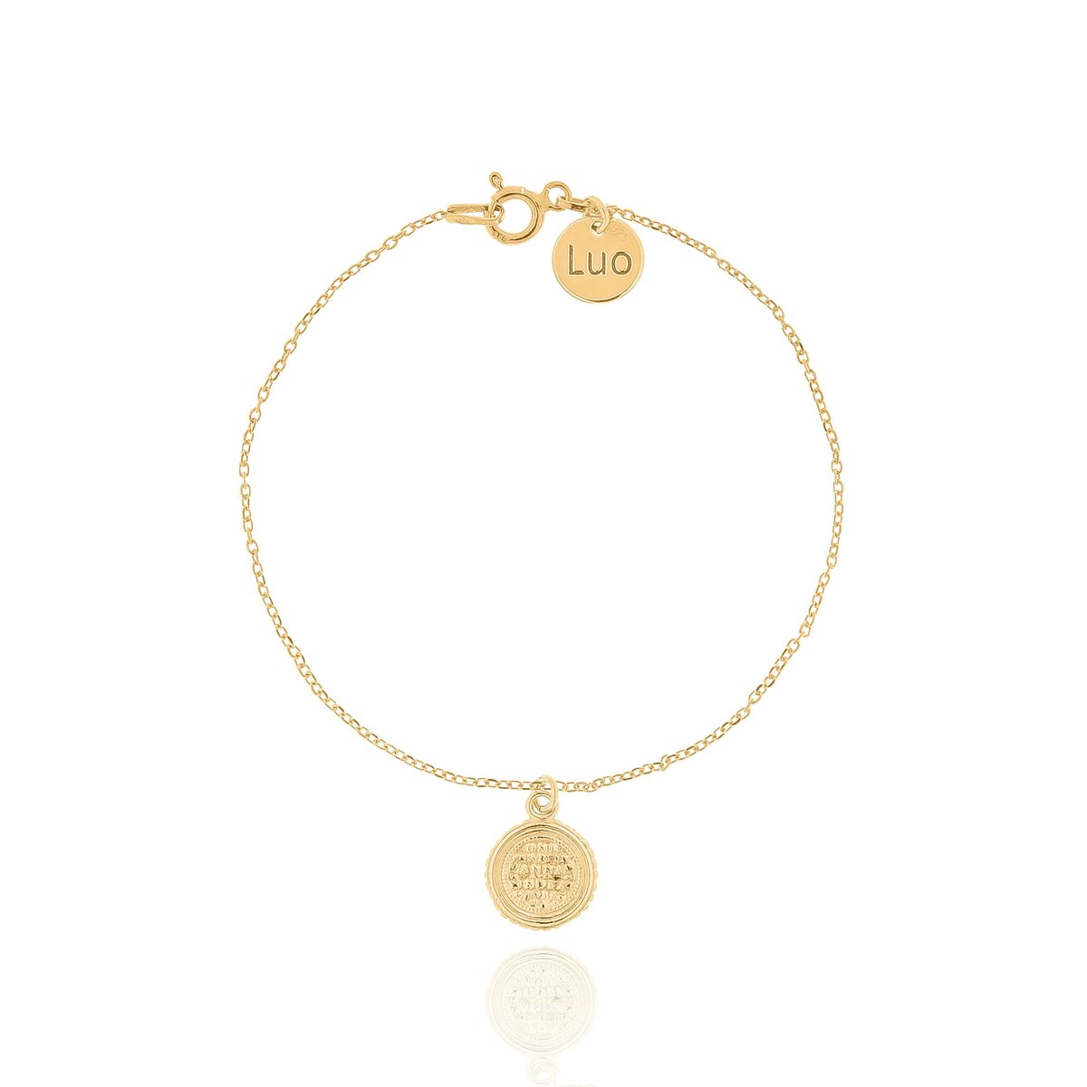 Bransoletka srebrna pozłacana z antyczną monetą