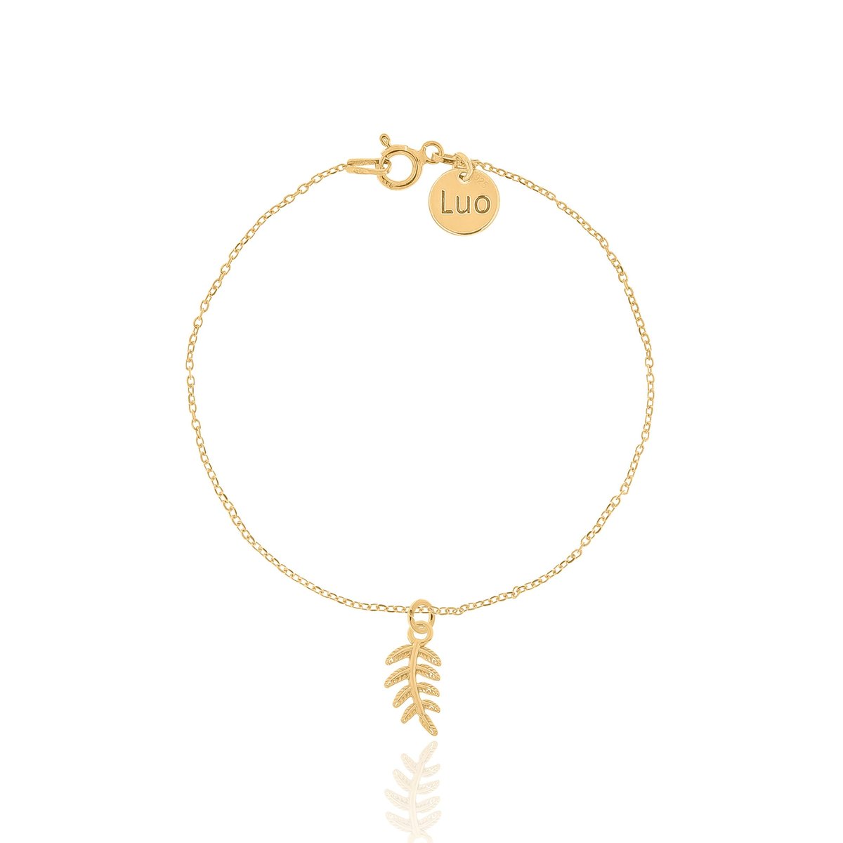 Bransoletka srebrna pozłacana z listkiem