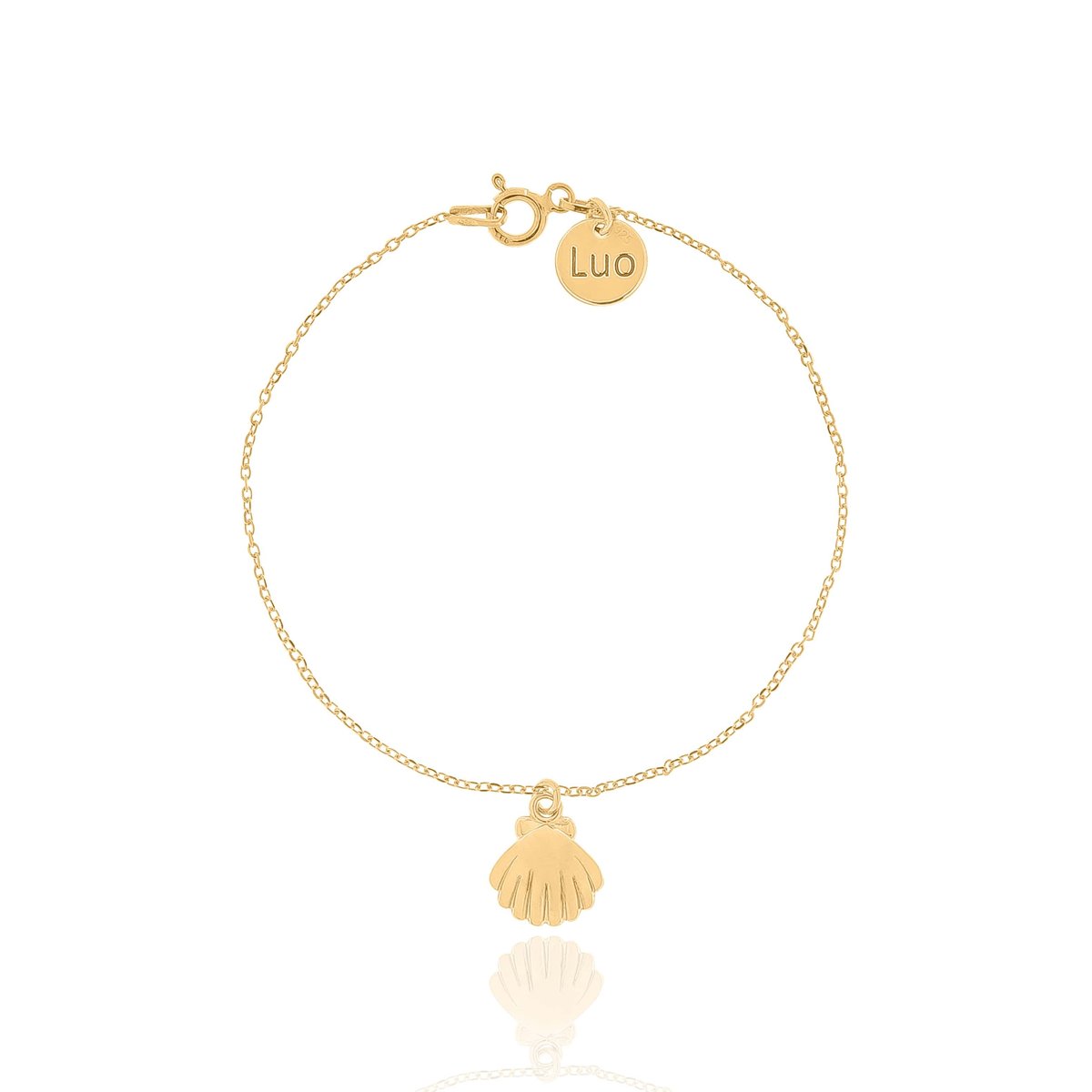 Bransoletka srebrna pozłacana z odlewaną muszelką