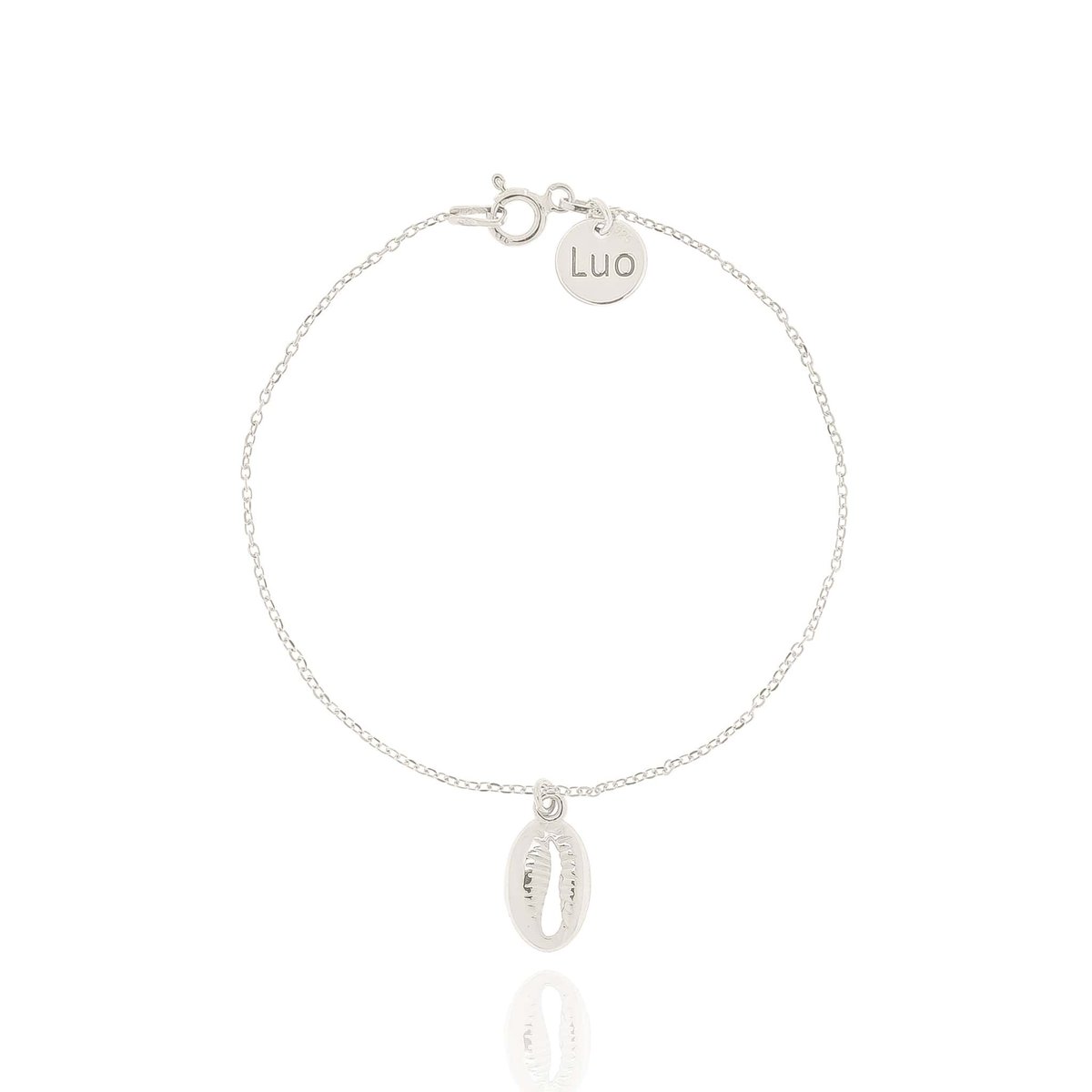 Bransoletka srebrna z odlewaną muszelką kauri