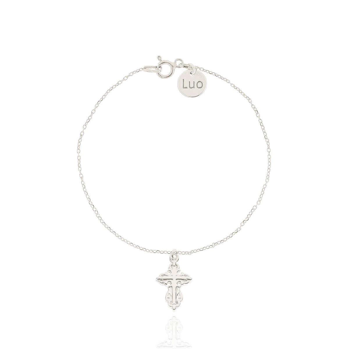 Bransoletka srebrna z odlewanym krzyżem