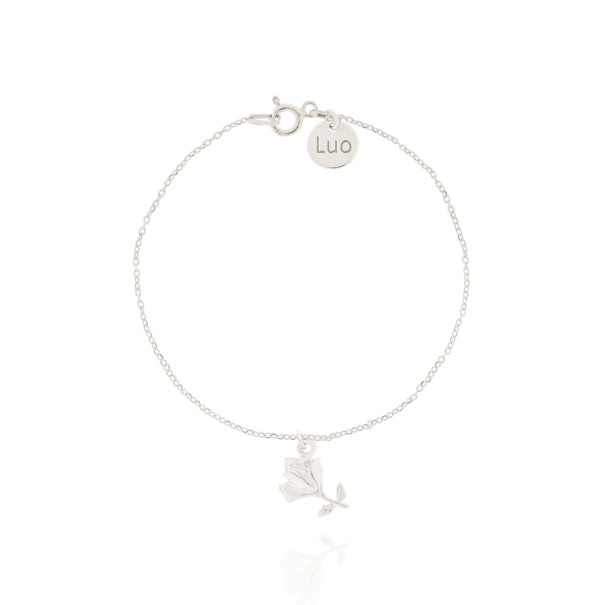 Bransoletka srebrna z różą