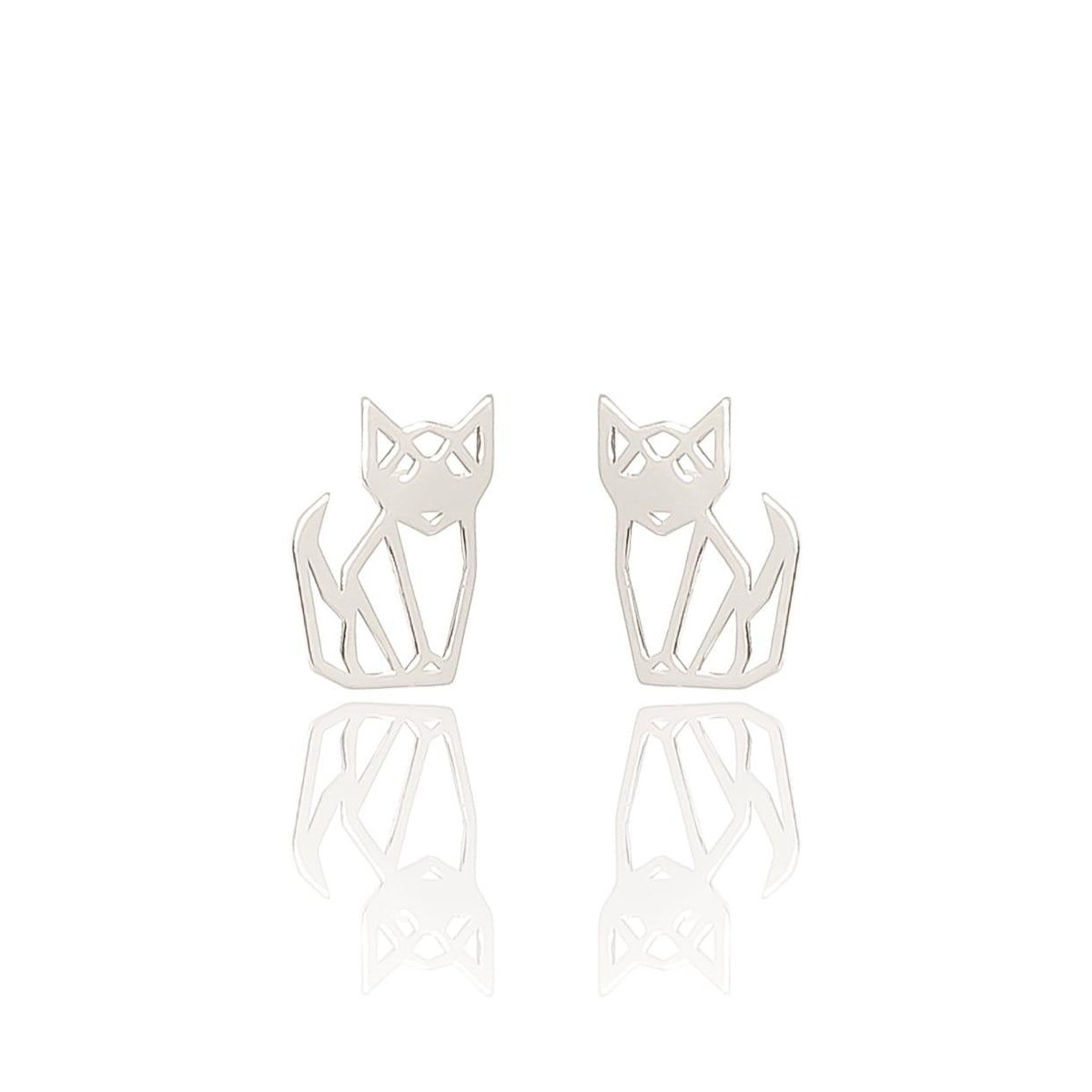 Kolczyki srebrne lisy / koty origami