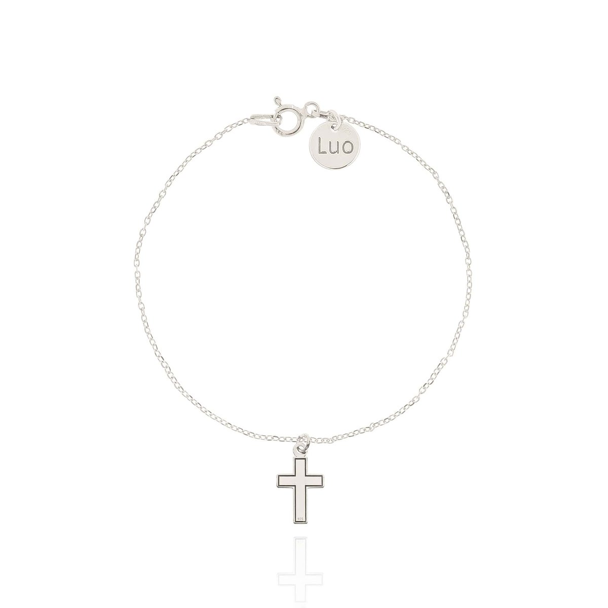 Bransoletka srebrna z grawerowanym krzyżem