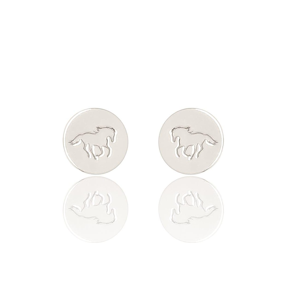 Kolczyki srebrne grawerowane konie