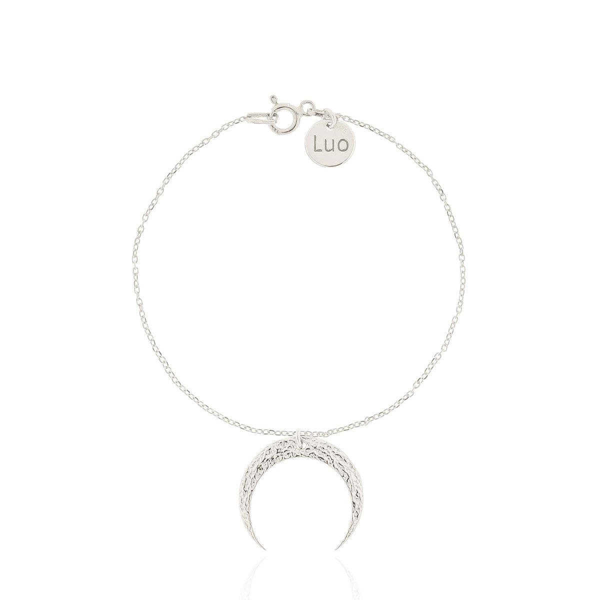 Bransoletka srebrna z dużym młotkowanym księżycem