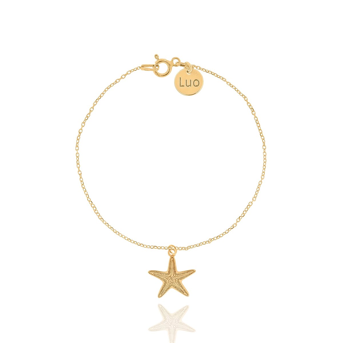 Bransoletka srebrna pozłacana z rozgwiazdą