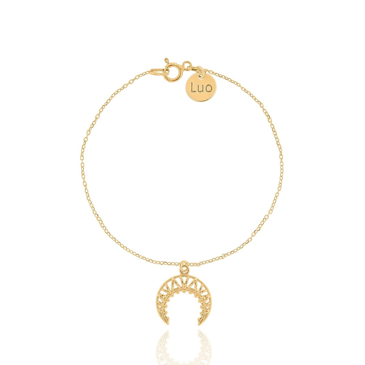 Bransoletka srebrna pozłacana z masywnym księżycem