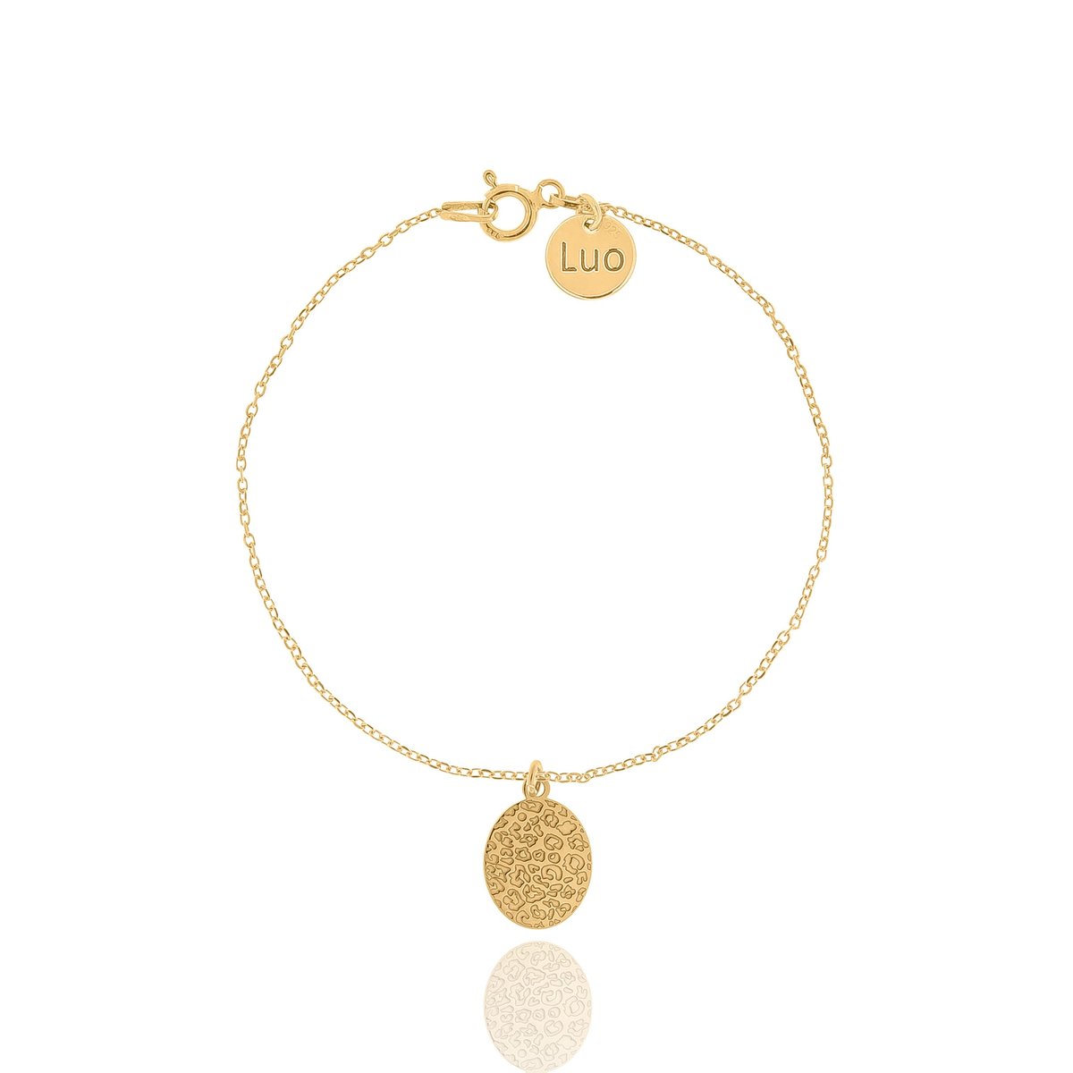 Bransoletka srebrna pozłacana z zawieszką ze wzorem panterki