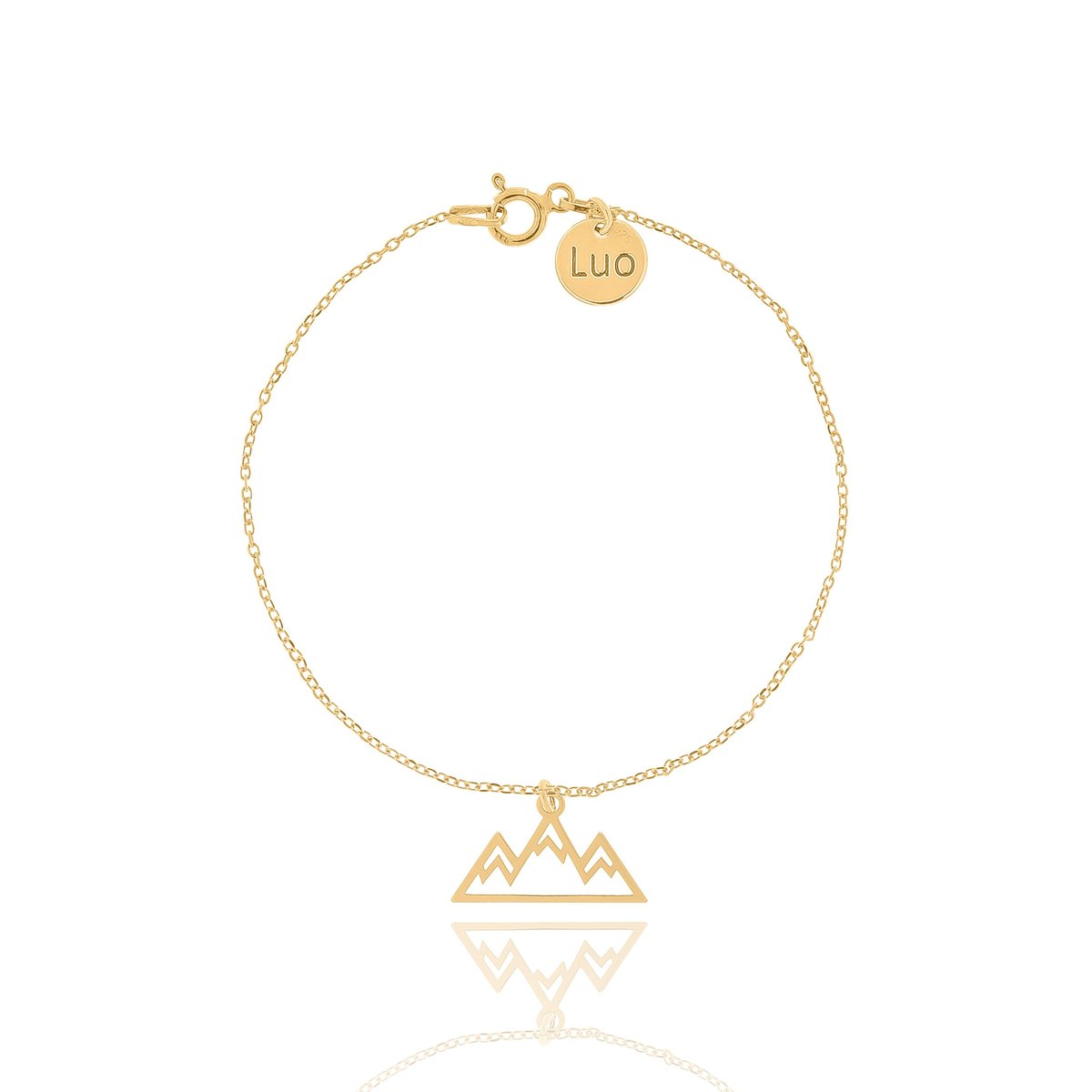 Bransoletka srebrna pozłacana z ażurowymi górami