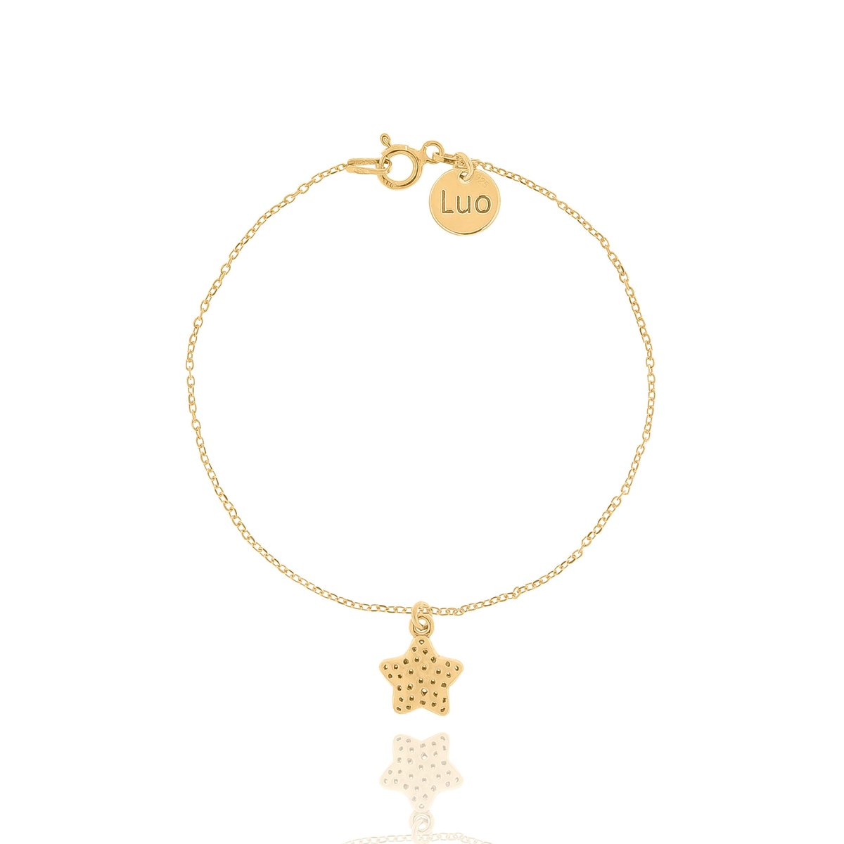 Bransoletka srebrna pozłacana z ażurową gwiazdką