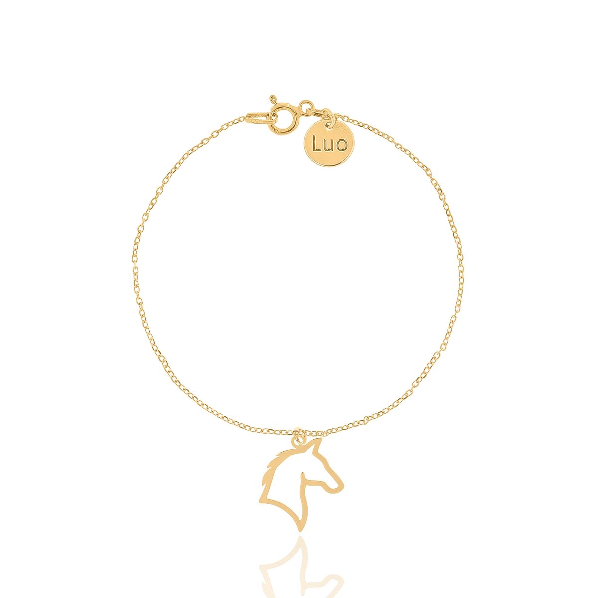 Bransoletka srebrna pozłacana z koniem