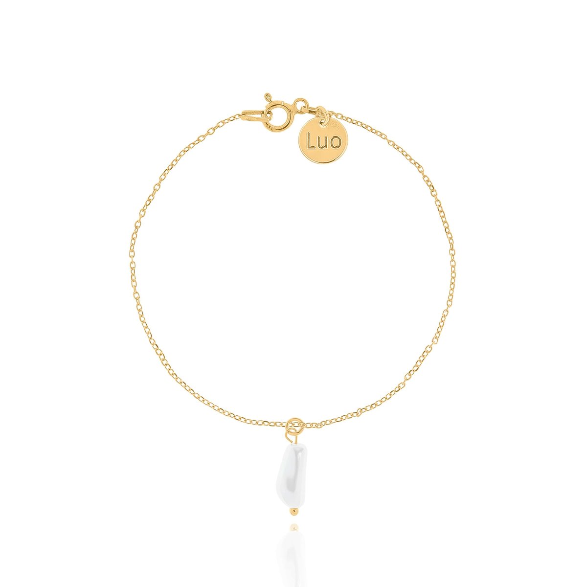 Bransoletka srebrna pozłacana z perłą