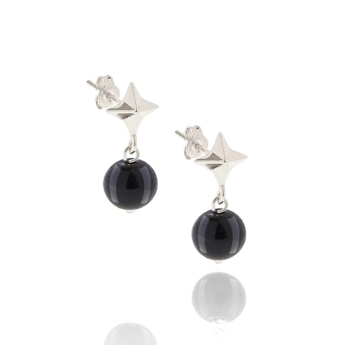 Kolczyki srebrne z czarnymi perłami
