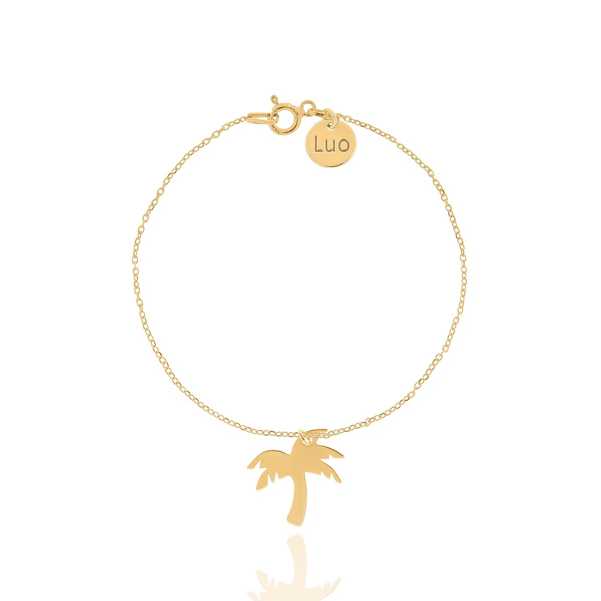 Bransoletka srebrna pozłacana z palmą