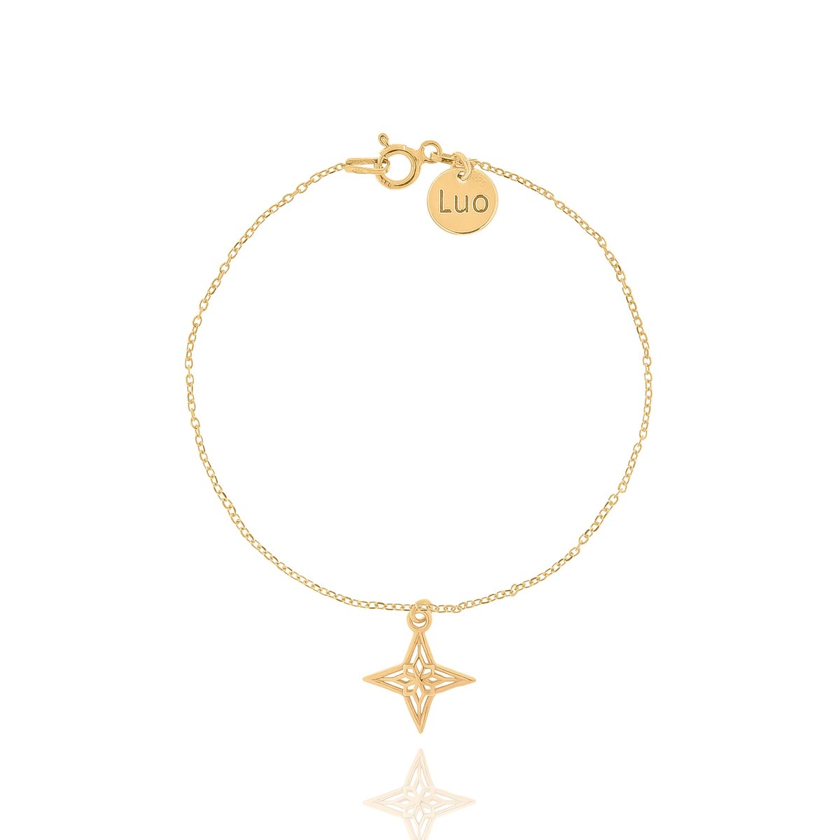 Bransoletka srebrna pozłacana z różą wiatrów