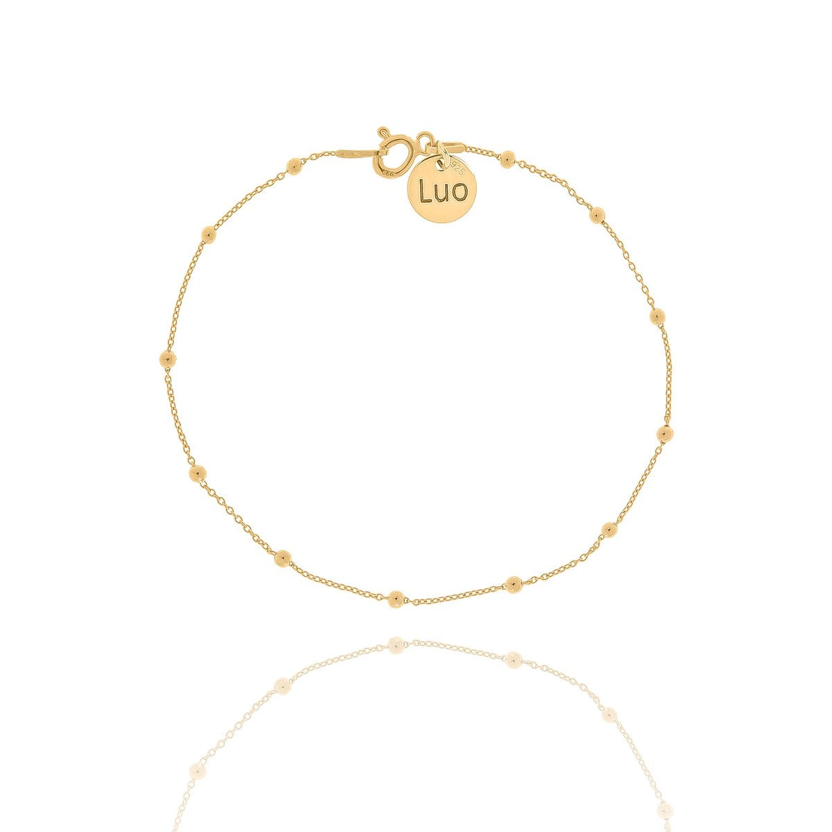 Bransoletka srebrna pozłacana z kuleczkami