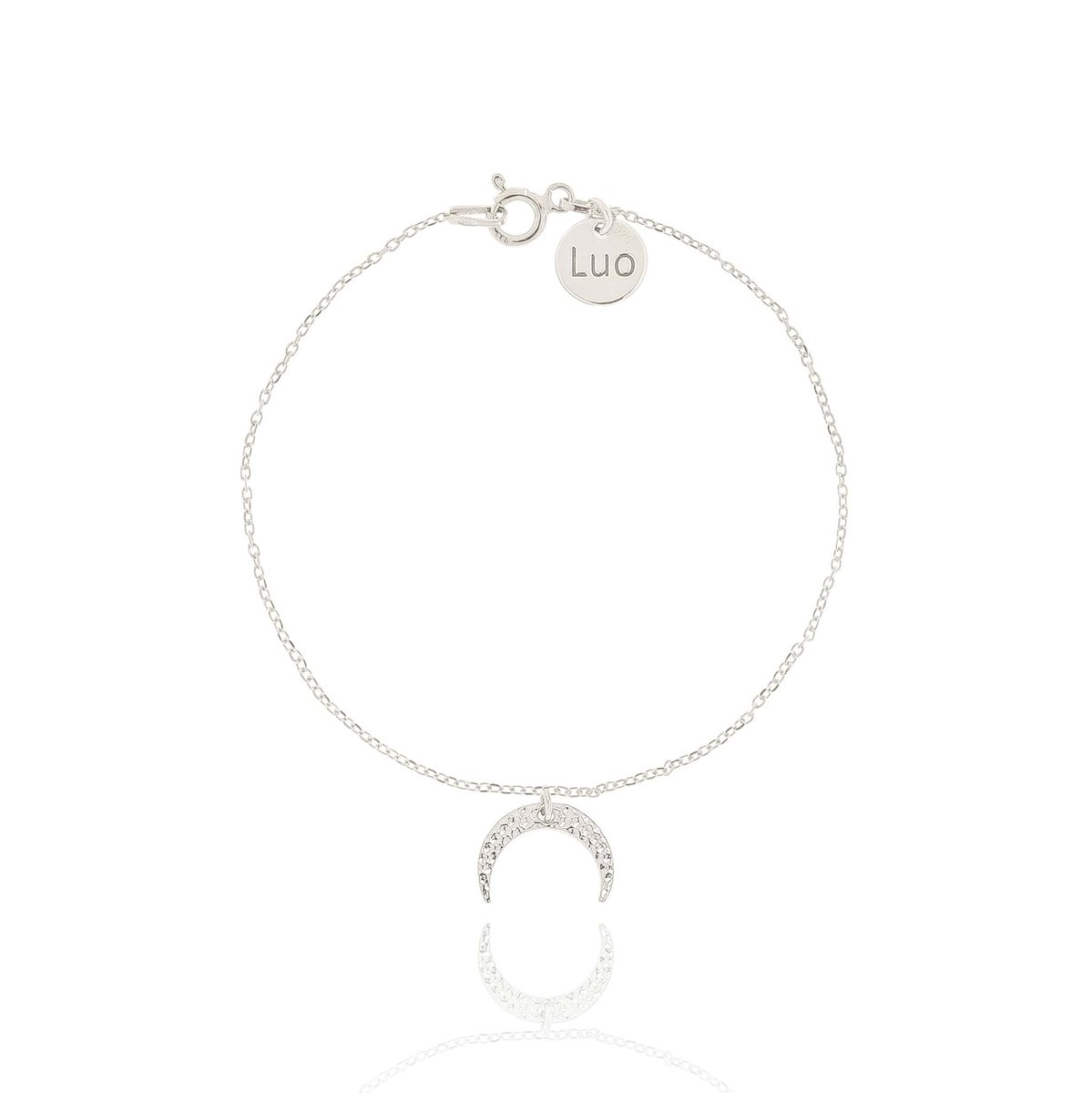 Bransoletka srebrna z młotkowanym księżycem