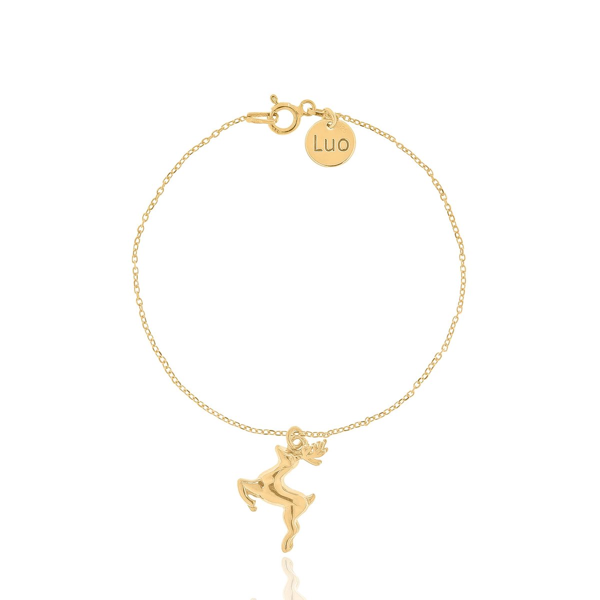 Bransoletka srebrna pozłacana z jelonkiem