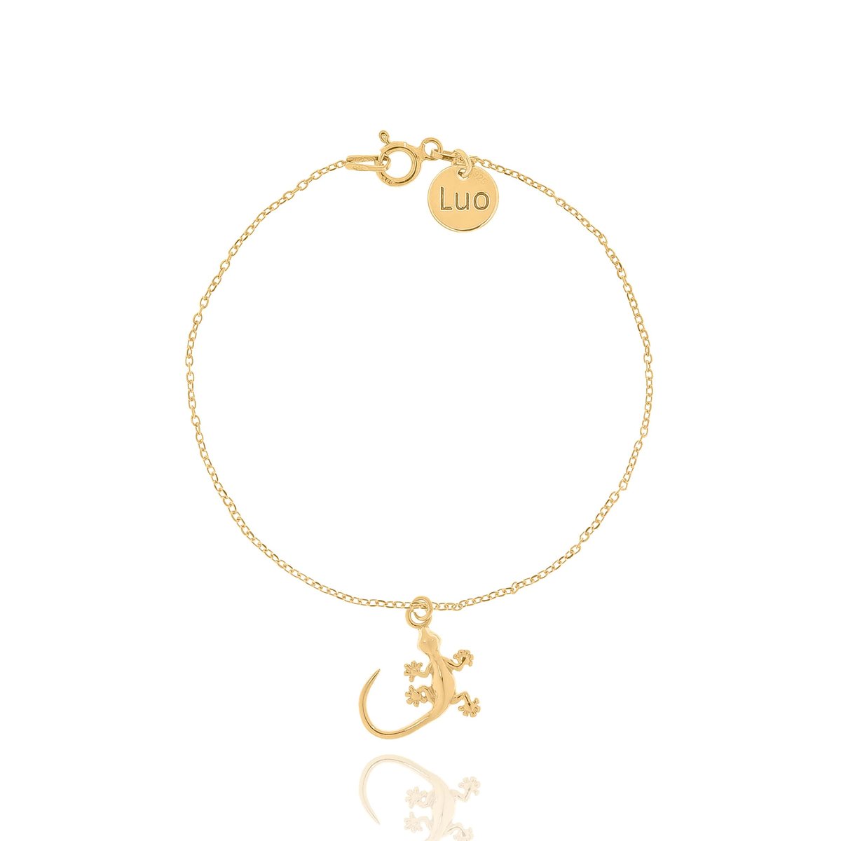 Bransoletka srebrna pozłacana z jaszczurką