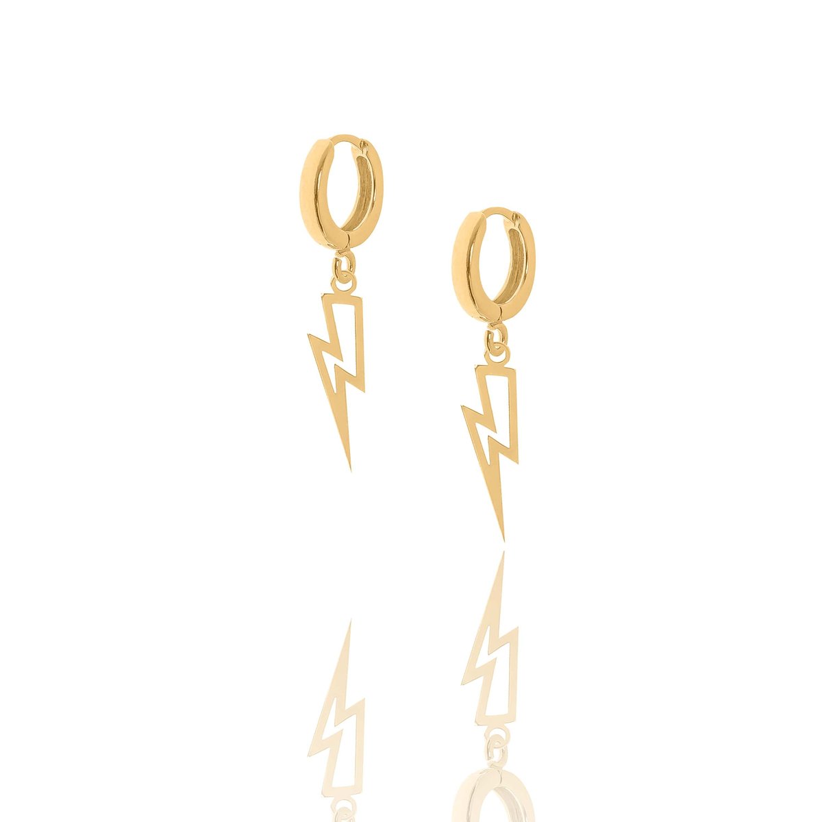 Kolczyki srebrne pozłacane z piorunami