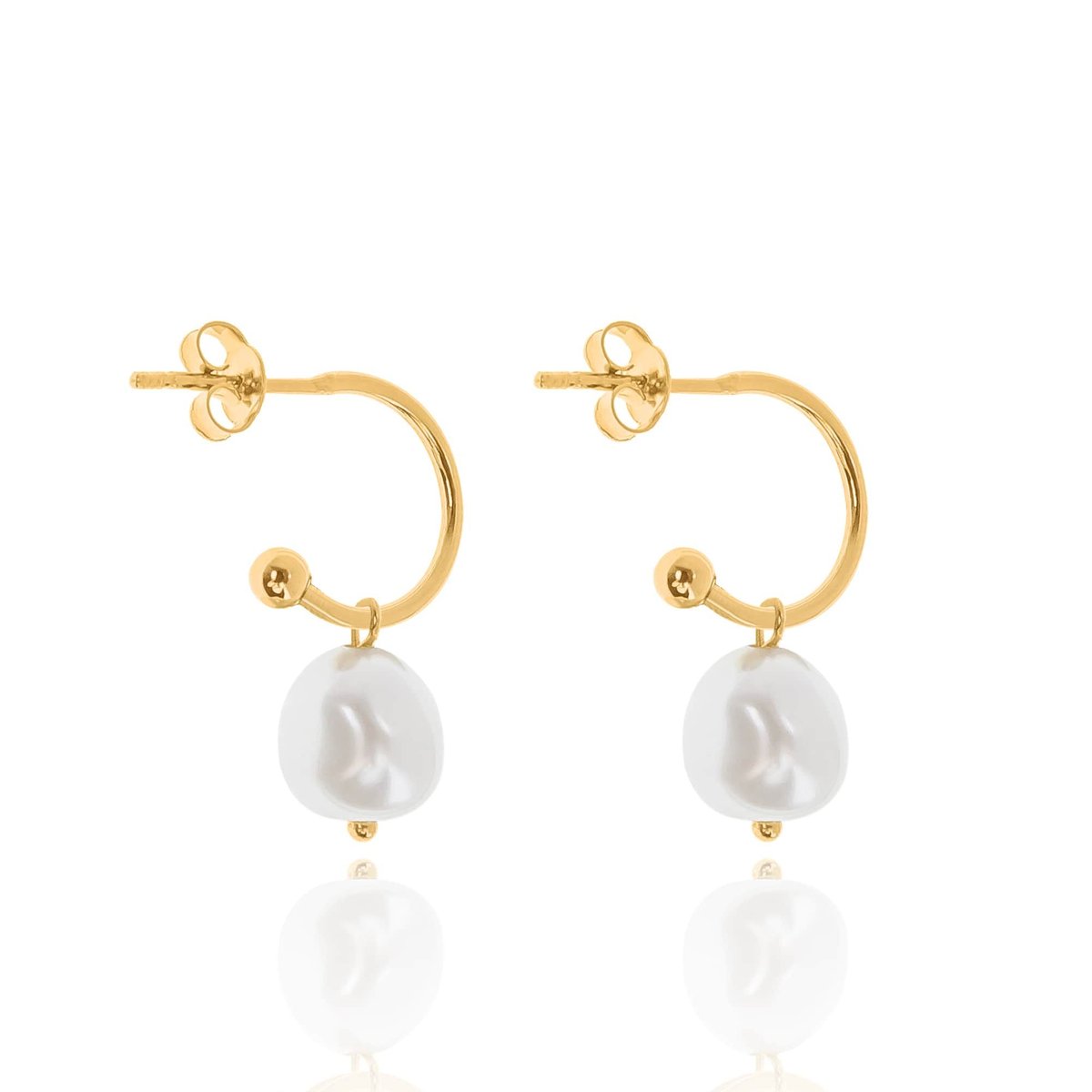 Kolczyki srebrne pozłacane z perłami