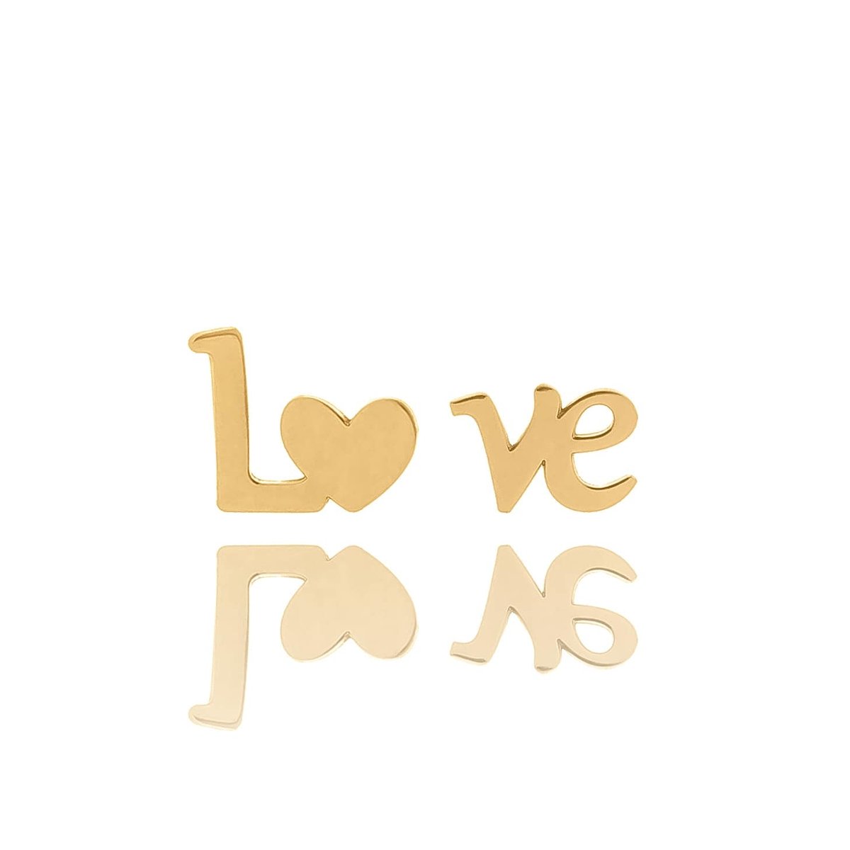 Kolczyki srebrne pozłacane love