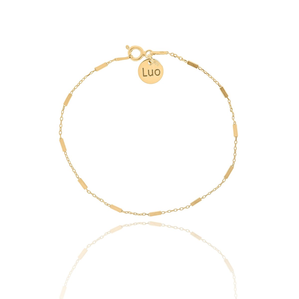 Bransoletka srebrna pozłacana z prostokątami