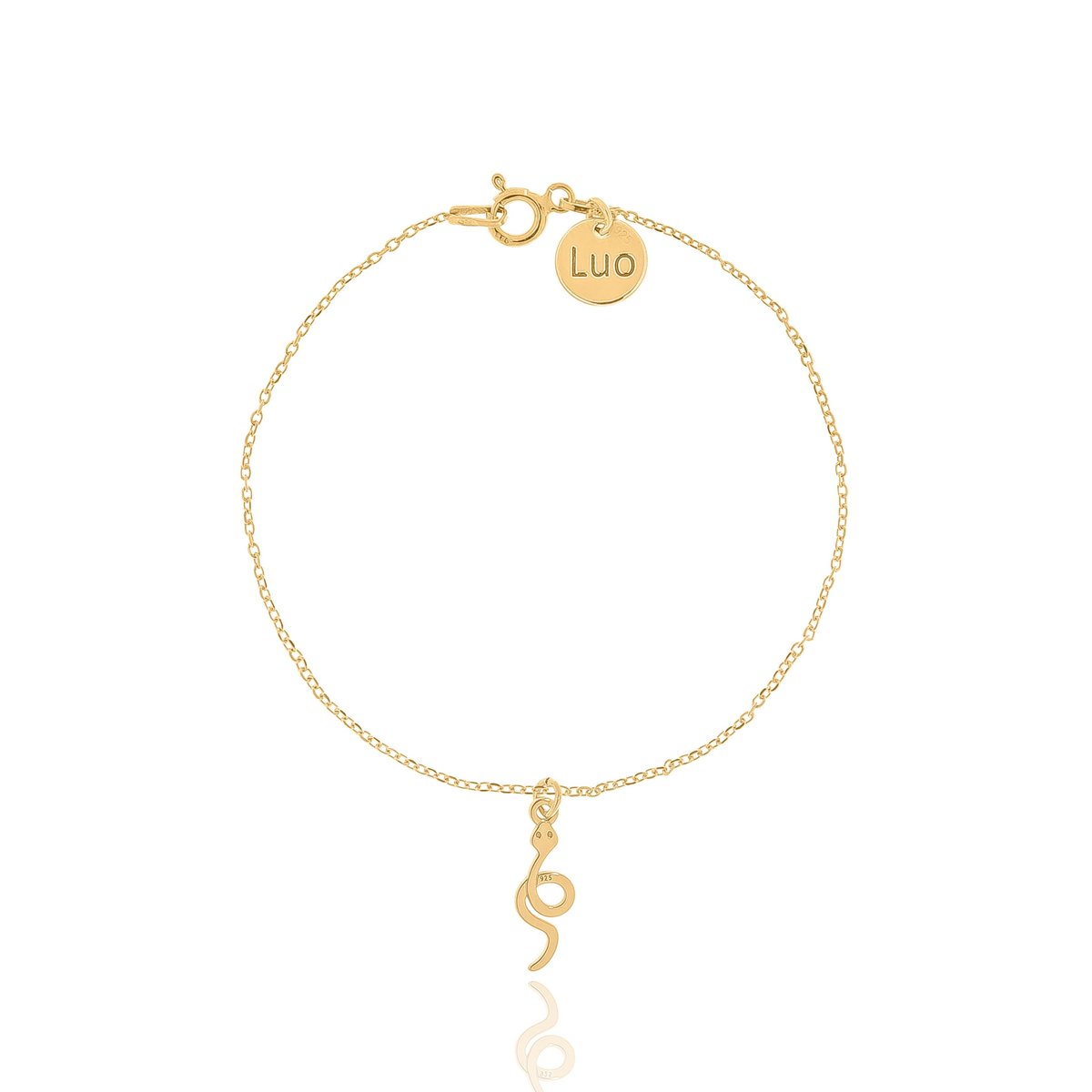 Bransoletka srebrna pozłacana z wężem