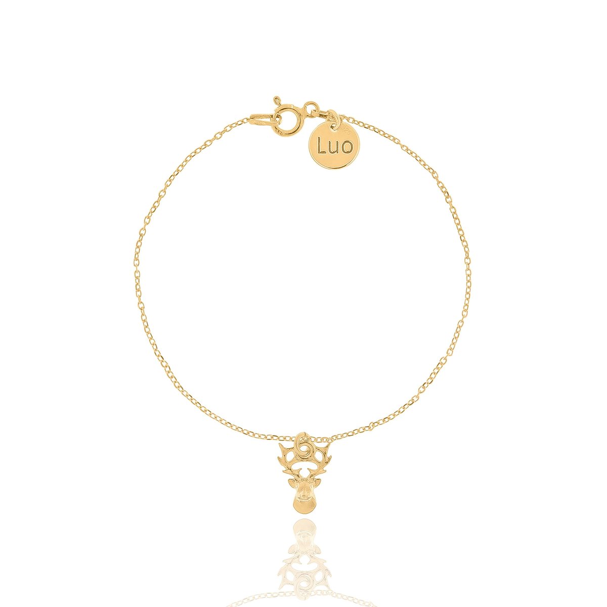 Bransoletka srebrna pozłacana z reniferem