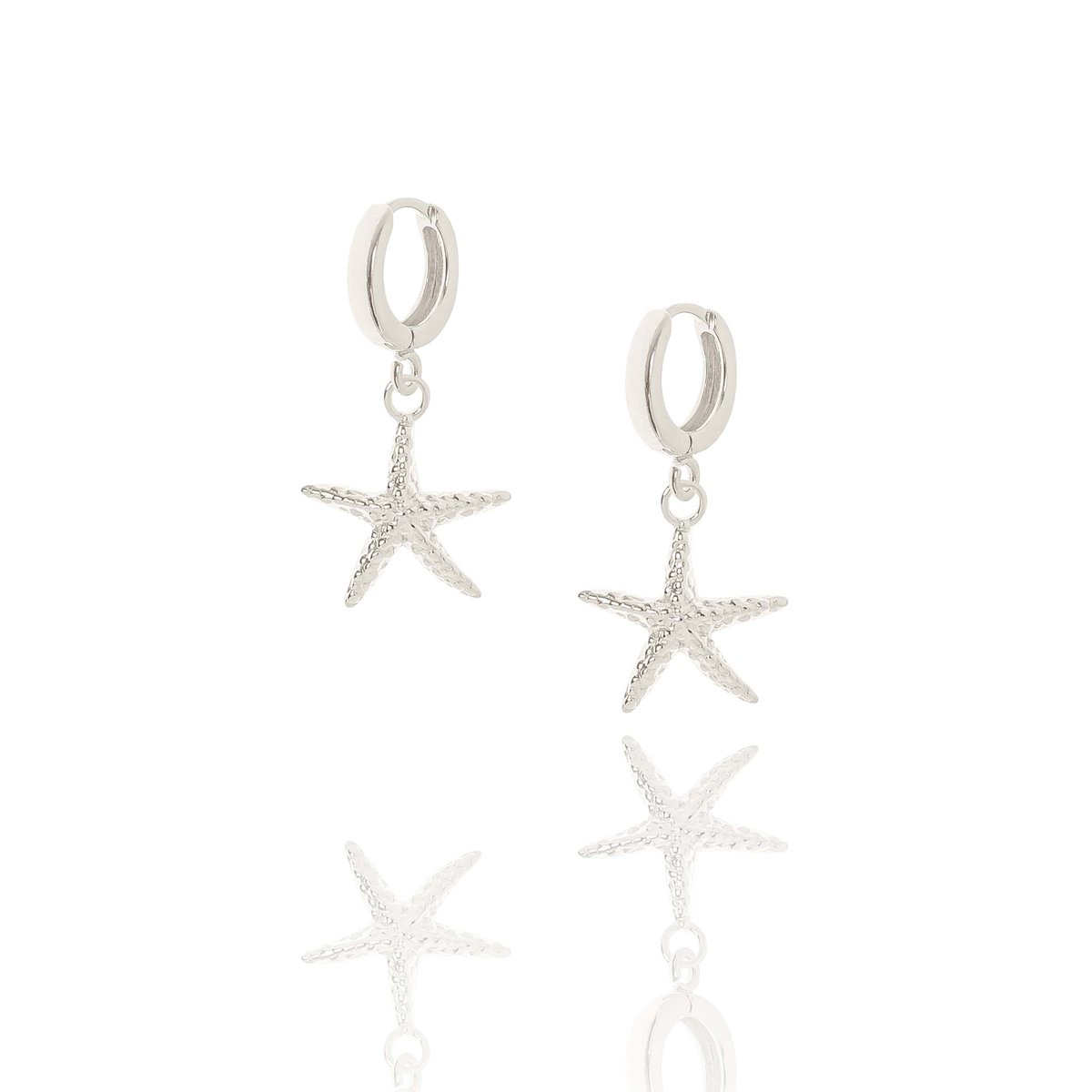 Kolczyki srebrne z rozgwiazdami