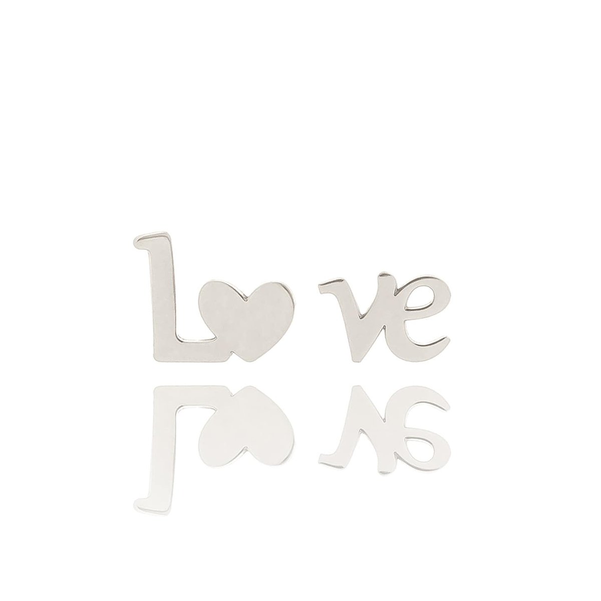 Kolczyki srebrne love