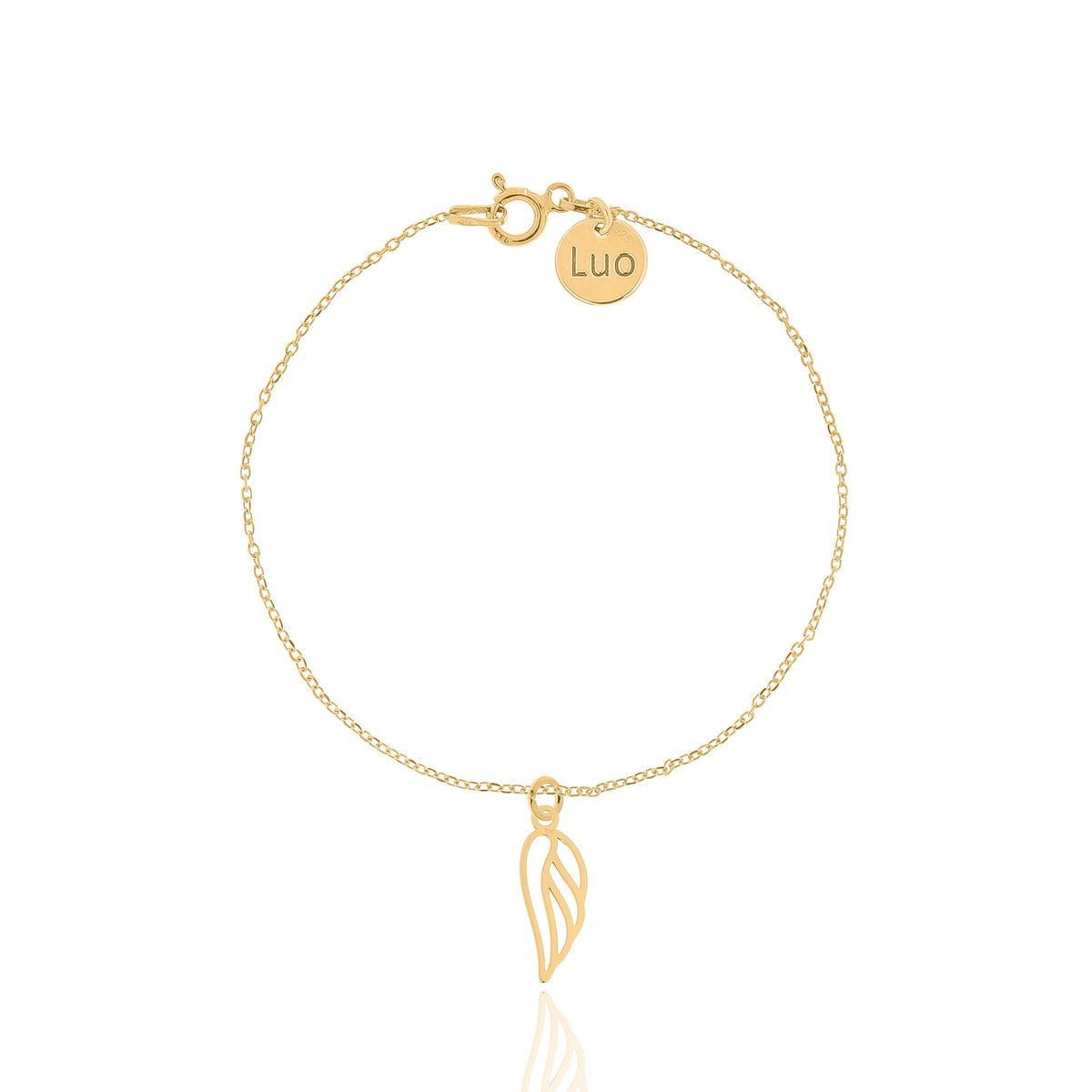 Bransoletka srebrna pozłacana z ażurowym skrzydełkiem