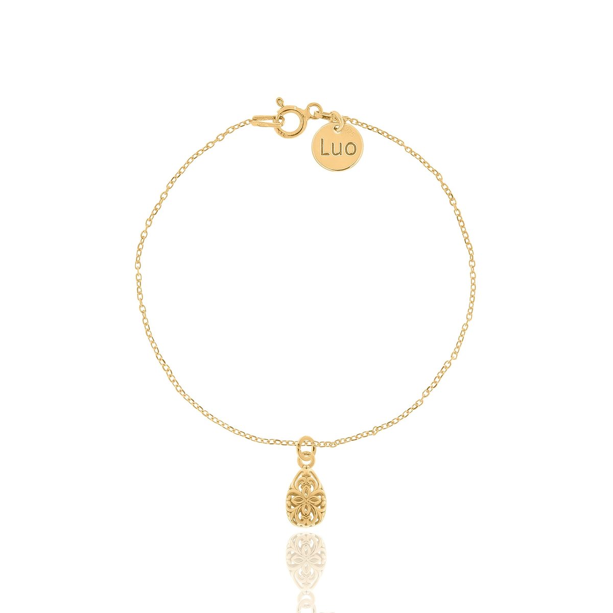 Bransoletka srebrna pozłacana z łezką