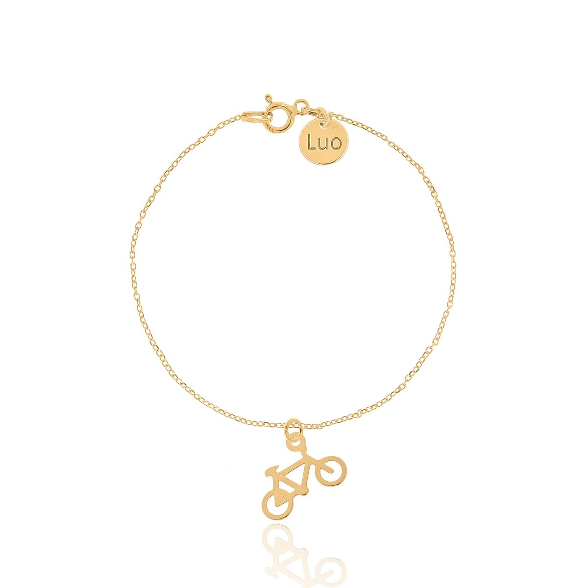 Bransoletka srebrna pozłacana z rowerem