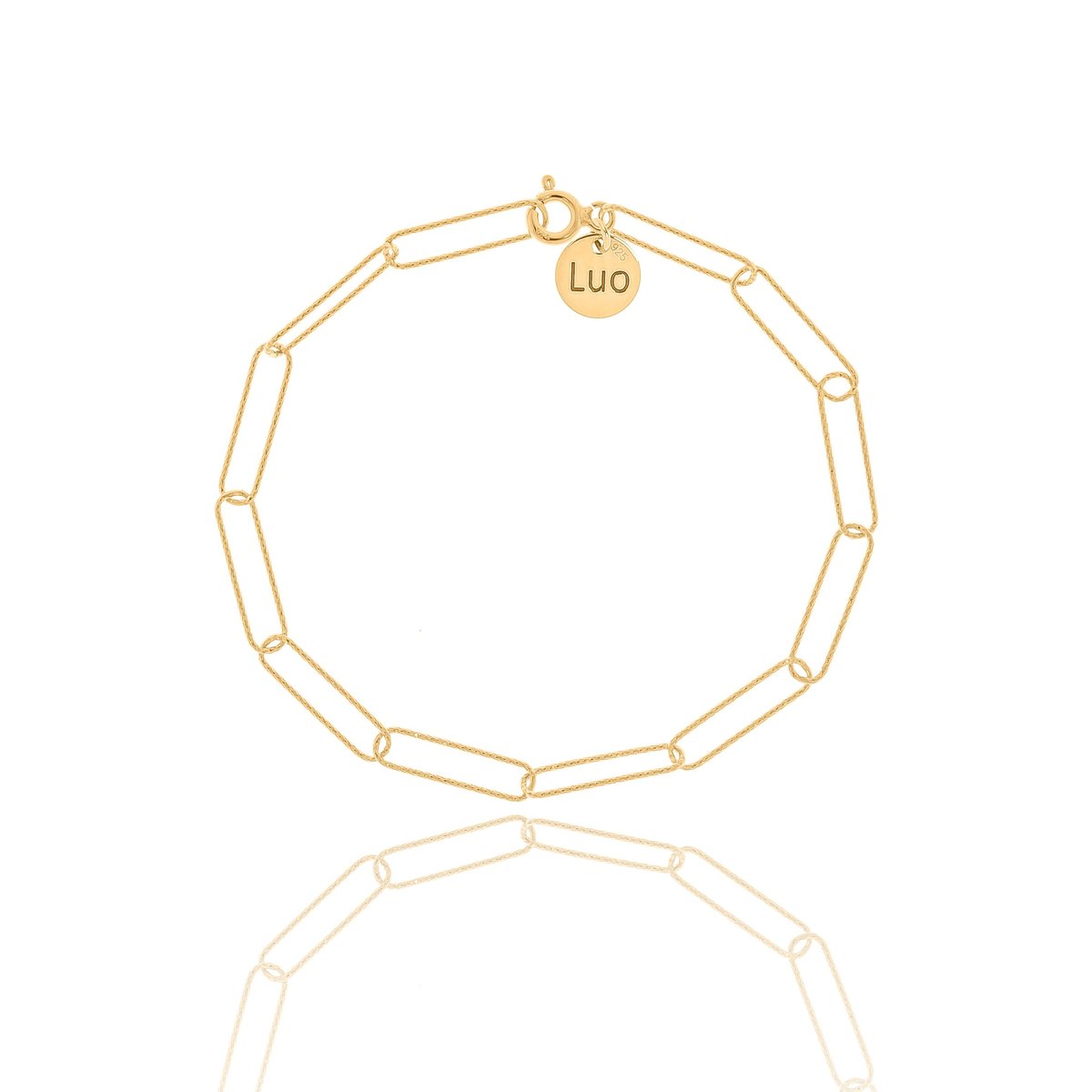 Bransoletka srebrna pozłacana prostokąty